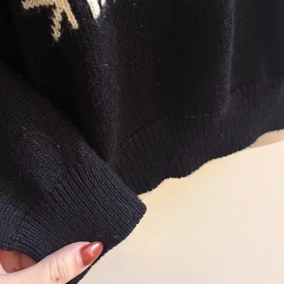 Vintage Alfred Dunner Snowflake Colorblock Sweater | Size L - Picture 6 of 9